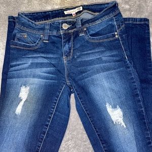 Skinny Ripped Mid-Wash Jeans